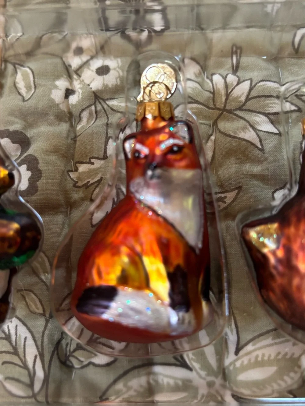 Department 56 Mini Glass Woodland Animal Christmas Ornaments retired set